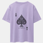 Ace Of Spades Print Drop Shoulder Oversize T-Shirt