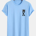 Regular Fit Crown King Print Cotton T-Shirt