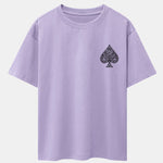 Ace Of Spades Print Drop Shoulder Oversize T-Shirt