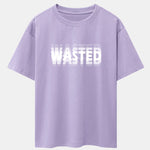 Wasted Print Drop Shoulder Oversize T-Shirt