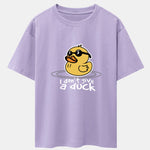 Yellow Duck With Sunglasses Print Drop Shoulder Oversize T-Shirt