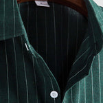 Men's Classic Striped Pocketless Button Casual Short Sleeve Shirt