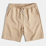 Striped Jacquard Button Up Shirt & Drawstring Shorts
