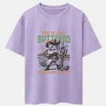 Cowboy Cat Print Drop Shoulder Oversize T-Shirt