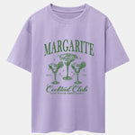 Cocktail Club Print Drop Shoulder Oversize T-Shirt