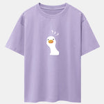 Doubtful Goose Print Drop Shoulder Oversize T-Shirt