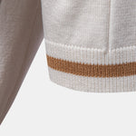 Contrast Trim Zipper Knit Polo Shirt