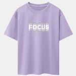 Focus Slogan Print Drop Shoulder Oversize T-Shirt