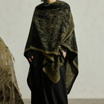 Ink Painting Split Double-sided Knitted Shawl