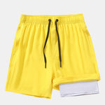 2 In 1 Drawstring Pocket Quick Dry Swim Shorts