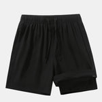 2 In 1 Drawstring Pocket Quick Dry Swim Shorts