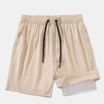 2 In 1 Drawstring Pocket Quick Dry Swim Shorts