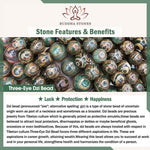 Buddha Stones Tibetan 108 Mala Beads Black Onyx Three-eyed Dzi Beads Protection Bracelet