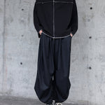 Draped Cropped Pleated Cropped Trousers