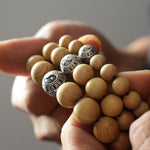 Buddha Stones Tibet Peach Wood Lotus Cinnabar Bagua Yin Yang Luck Wealth Bracelet