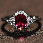 Silver Ruby Halo Ring