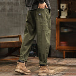 American Retro Patchwork Straight-leg Cargo Pants
