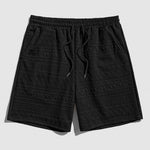 Geometric Vintage Jacquard Lounge Shorts-Black