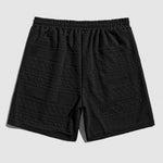 Geometric Vintage Jacquard Lounge Shorts-Black