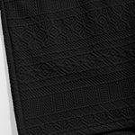 Geometric Vintage Jacquard Lounge Shorts-Black