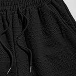 Geometric Vintage Jacquard Lounge Shorts-Black
