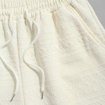 Geometric Vintage Jacquard Lounge Shorts-Beige