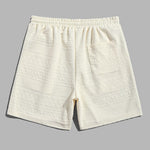 Geometric Vintage Jacquard Lounge Shorts-Beige