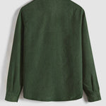 Men's Textured Half Button Corduroy Long Sleeve Shirt and Casual Pants Set