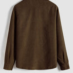 MENS HALF BUTTON CORDUROY LONG SLEEVES SHIRT