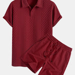 Geometric Diamond Jacquard Polo & Shorts
