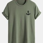 Regular Fit Anchor Print Cotton T-Shirt