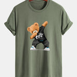 Regular Fit Cool Bear Print Cotton T-Shirt
