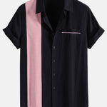 Linen Look Contrast Button Up Shirt