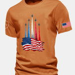 Regular Fit Fighter Jets With USA Flag Print Cotton T-Shirt