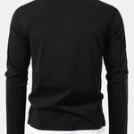 Long Sleeve 2 In 1 Notched Collar T-Shirt
