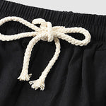 Men's solid color cotton-linen casual vacation short-sleeved shirt and shorts set