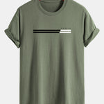 Regular Fit Paris Stripe Print Cotton T-Shirt