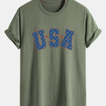 Regular Fit USA Print Cotton T-Shirt
