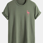 Regular Fit Flamingo Print Cotton T-Shirt
