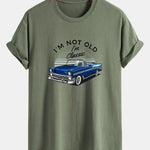 Regular Fit Car Slogan Print Cotton T-Shirt