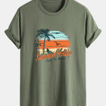 Regular Fit Summer Holiday Print Cotton T-Shirt