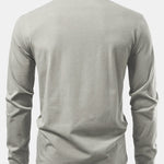 Solid Long Sleeve Cotton Polo Shirt