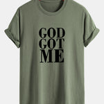 Regular Fit God Got Me Print Cotton T-Shirt