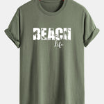 Regular Fit Beach Life Print Cotton T-Shirt