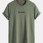 Regular Fit Believer Print Cotton T-Shirt