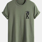 Regular Fit Crown King Print Cotton T-Shirt
