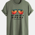 Regular Fit Sunglasses Palm Tree Print Cotton T-Shirt