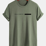 Regular Fit Balance Stripe Print Cotton T-Shirt