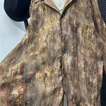 Distressed Wrinkled Printed Long-Sleeve Shirt