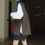V-neck Oblique Button Loose Suit Vest